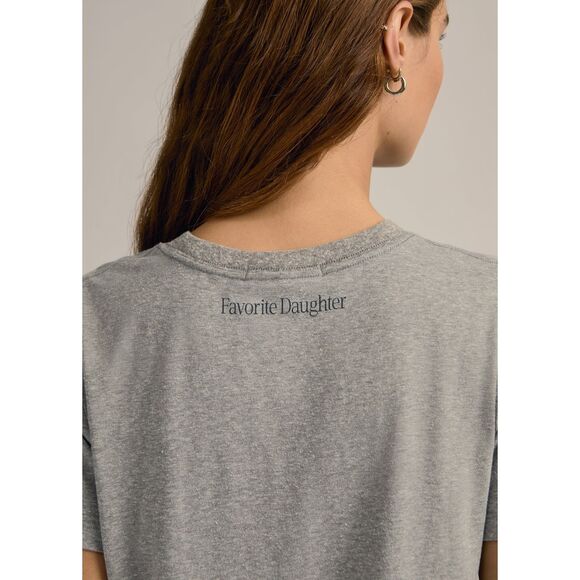 NEW $58 Favorite Daughter "Go Sports" Tee Shirt in Heather Grey/Navy Size Large - Picture 4 of 8